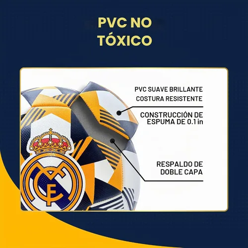 Vista 5 de Icon Sports Balón de fútbol oficial del Real Madrid CF - RM90BL blanco, talla 5