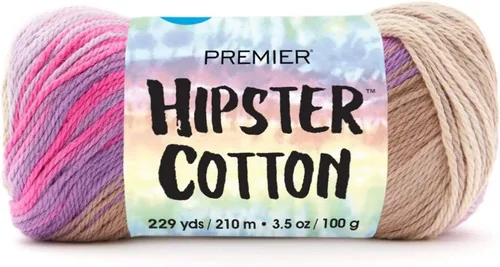 Vista 11 de Premier Yarns Hilo Hipster de Algodón, Hilo Ideal para Tejer a Ganchillo y Palillos, 100% Algodón y Hilo Ligero, Lavado a Máquina, Patines de Roller