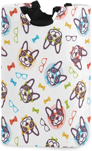 Vista 11 de visesunny Cesta plegable para ropa sucia con diseño de calavera, color negro, grande, de tela Oxford, organizador de juguetes con asa para baño