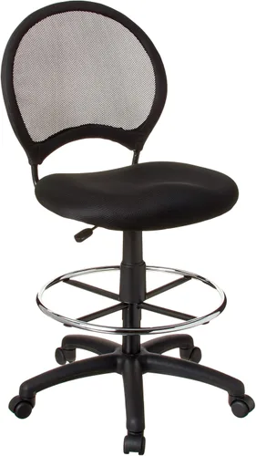 Vista 7 de Boss Office Products Taburete de redacción de malla con brazos de lazo en negro