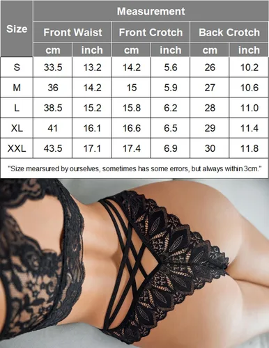 Vista 6 de Avidlove Bragas sexy y atrevidas para mujer, paquete de ropa interior de bikini de encaje cruzado