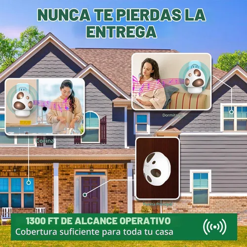 Vista 9 de Timbre inalámbrico HTZSAFE, 35 campanillas, 1 receptor + 1 transmisor