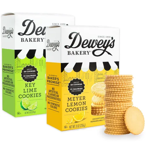 Vista 6 de Dewey's Bakery Meyer Lemon & Brownie Crisp Moravian Style Galletas Finas - Paquete variado, panadería fresca con ingredientes simples reales