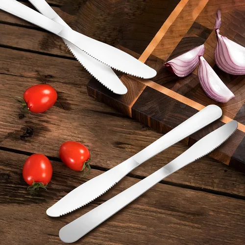 Vista 6 de 150 cuchillos de cena, cuchillo de mantequilla a granel de 8.3 pulgadas, cuchillos de acero inoxidable, cubiertos para mesa, hogar, restaurante