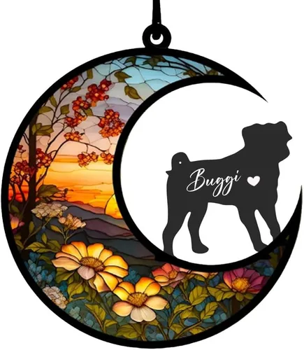 Vista 74 de Atrapasoles conmemorativos personalizados para perros Akita, nombre de perro personalizado, adorno de pérdida de perro, regalo para amantes