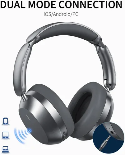 Vista 9 de Wentronic Y04 - Audífonos inalámbricos Bluetooth sobre la oreja, sumérgete en cada ritmo con cancelación activa de ruido y sonido de alta