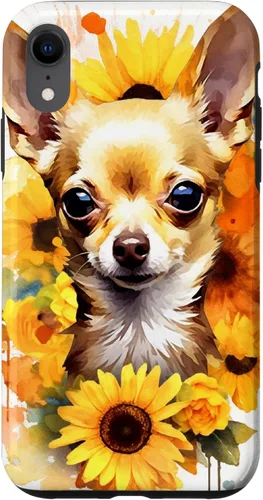 Vista 25 de Chihuahua Dog Watercolor Funda de girasol Chihuahua para iPhone 17