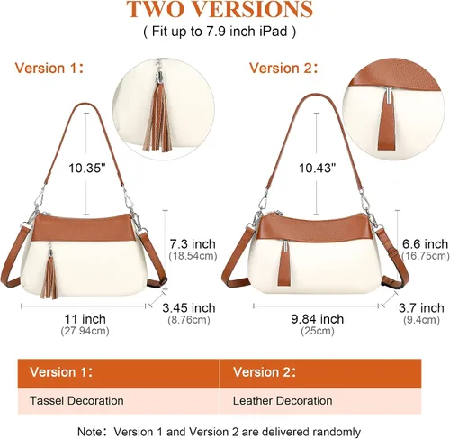 Vista 43 de Over Earth Genuine Leather Crossbody Bags for Women Small Hobo Handbags Shoulder Purses with 2 Detachable Straps