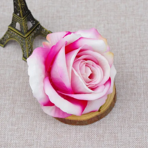 Vista 23 de 10 piezas de flores artificiales sin tallo de 3.9 in de cabeza de rosas artificiales estéticas para bodas, ramos, guirnaldas