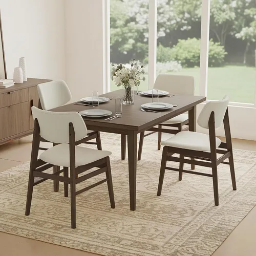 Vista 22 de KISLOT - Juego de 2 sillas de comedor de madera, sillas de cocina tapizadas, originales