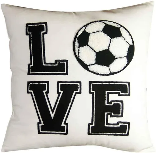 Vista 6 de Funda de almohada decorativa bordada, funda de almohada de béisbol de amor de 18 x 18 pulgadas, solo funda (amor de béisbol)