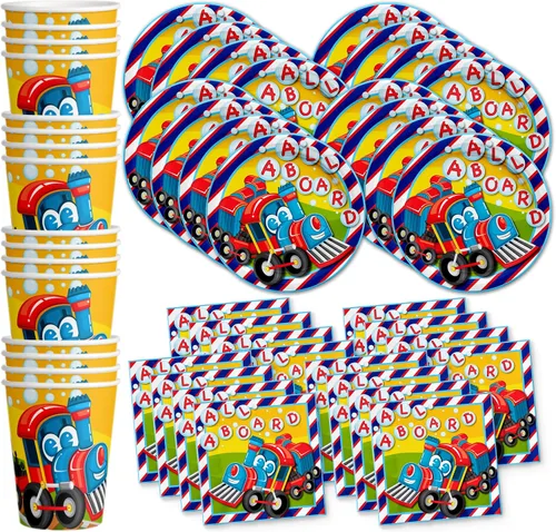 Vista 8 de Juego de suministros para fiesta de cumpleaños de motociclistas, platos, servilletas, vasos, vajilla para 16