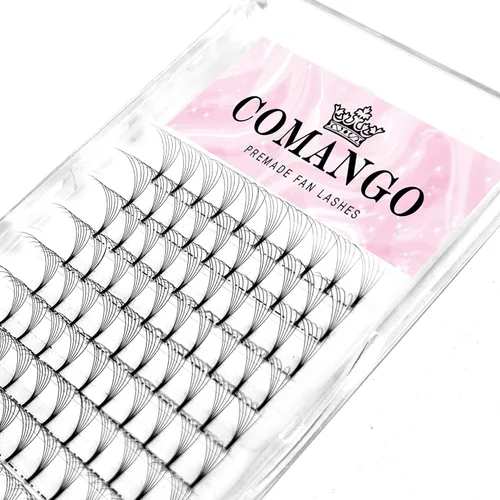 Vista 38 de Extensiones de pestañas de volumen prefabricadas 10D, 0.003 in de grosor, rizo C/D, 0.472 in, tallo corto, extensiones de pestañas de volumen