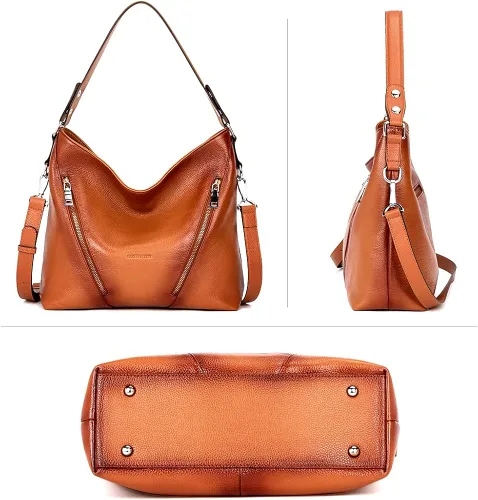 Vista 3 de BOSTANTEN Bolso de mano de cuero para mujer, bolsos de hombro