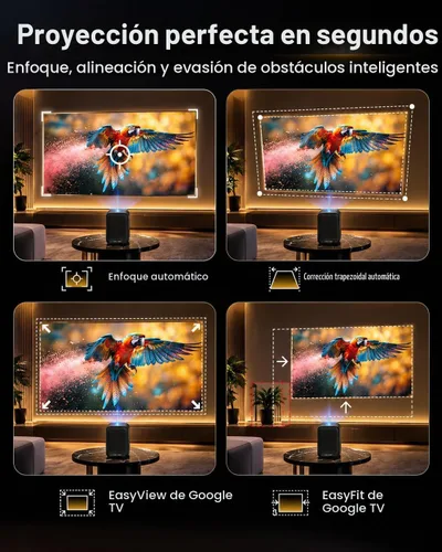 Vista 13 de Proyector inteligente de Google TV, con licencia de Netflix Marrón/Negro