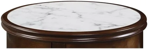 Vista 6 de Convenience Concepts American Heritage Baldwin - Mesa auxiliar con cajón, mármol blanco / espresso