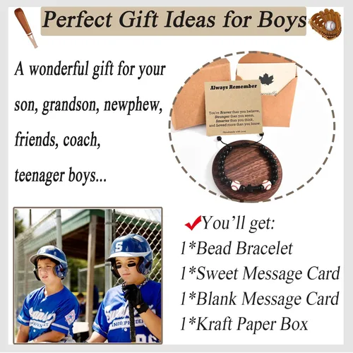 Vista 6 de Regalos de Baloncesto Fútbol Béisbol Fútbol Americano para Chicos Adolescentes, Pulseras para Chicos Ideas de Regalos para Cumpleaños/San