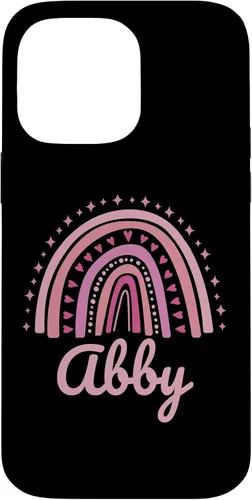 Vista 21 de Abby Name Personalized Funny Women Pink Rainbow Abby Case for iPhone 16