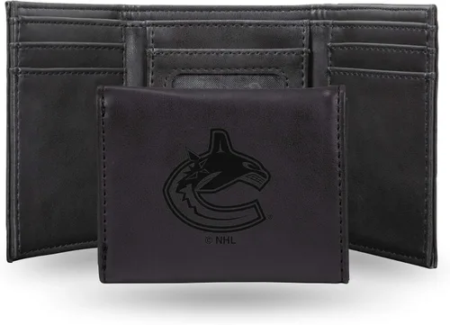 Vista 50 de NHL Rico Industries - Billetera triple grabada con láser y tres pliegues, accesorio para hombre