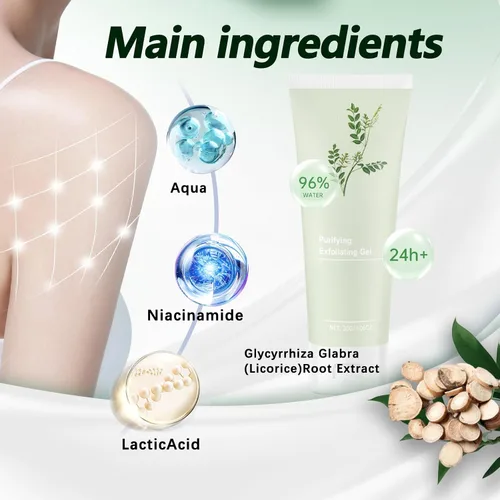 Vista 3 de Gel exfoliante purificador, 2 unidades de gel exfoliante facial y corporal de limpieza profunda, exfoliantes purificadores avanzados, exfoliante