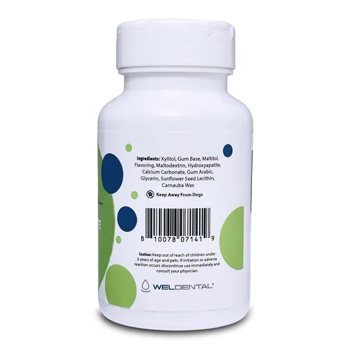 Vista 3 de Weldental Goma de mascar micro hidroxiapatita con xilitol menta 50
