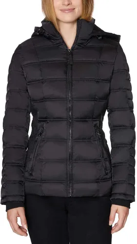 Vista 5 de Nautica Chaqueta acolchada para mujer, abrigo de peso medio resistente al agua, capucha desmontable y puños de tormenta Heavyweight Insulation