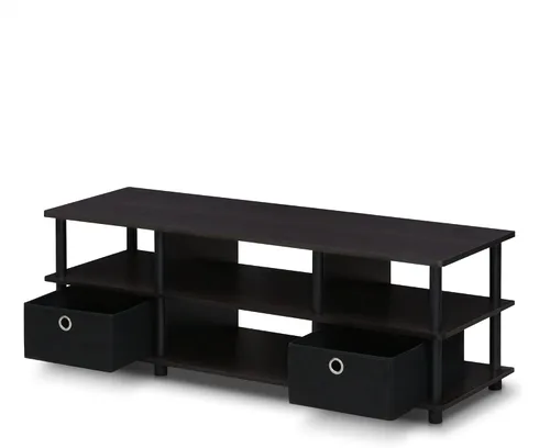 Vista 18 de Furinno 11191BK THE Centro de Entretenimiento Soporte para TV, Negro