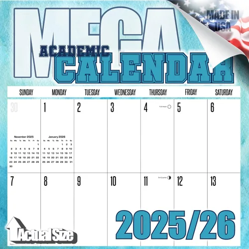 Vista 578 de Calendario de grises africanos 2025 2026 – Planificador mensual de pared de aves africanas – 12 x 18 pulgadas (abierto), calendario de pared