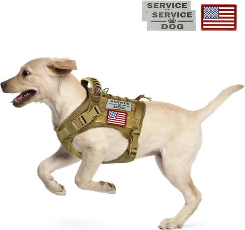 Vista 12 de Arnés táctico para perro, chaleco de entrenamiento al aire libre, chaleco militar K9 de patrulla para perro, arnés táctico ajustable para cachorros