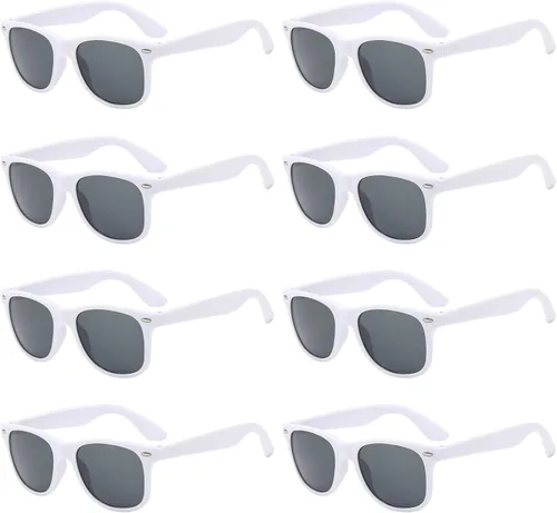 Vista 39 de Suministros para regalos de fiesta de colores neón Paquete de 8 gafas de sol unisex