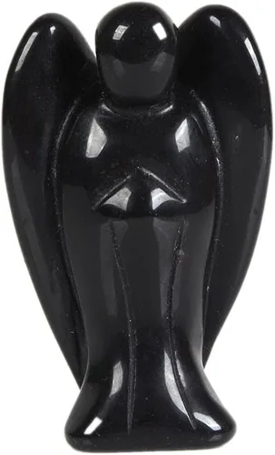 Vista 32 de Justinstones Estatua de Ángel de la Guarda de Gema Tallada en 7 Chakras, Ángel de la Paz en Bolsillo, 5 cm