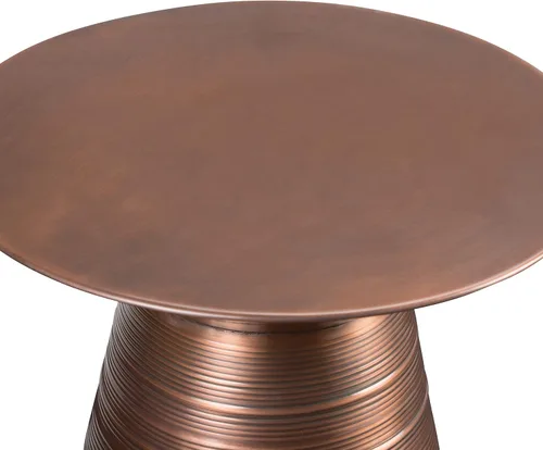Vista 6 de SIMPLIHOME Sheridan - Mesa auxiliar redonda de metal sólido de 18 pulgadas de ancho x 20 pulgadas de alto en cobre envejecido, mesa decorativa