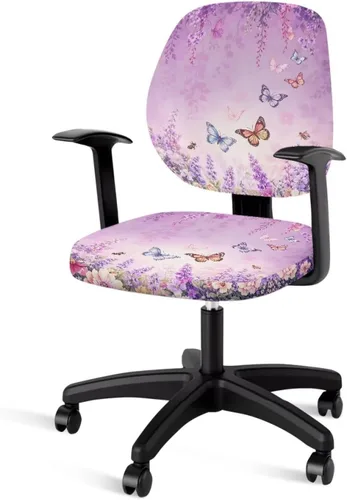 Vista 26 de Funda protectora elástica para silla de oficina con diseño de hongos artísticos, funda giratoria elástica para silla de escritorio, adecuada