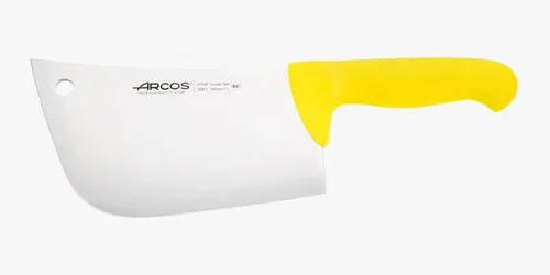 Vista 23 de Arcos Cuchillo de carnicero de acero inoxidable nitrum de 7 pulgadas y hoja de 7.480 in. Cuchillo de carnicero profesional. Mango ergonómico de Negro