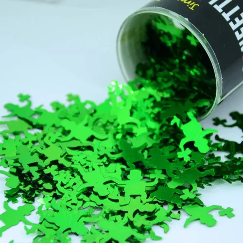 Vista 10 de Confeti Shamrock 1/4" Verde - Paquete al por menor #9075 QS0