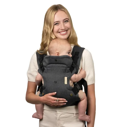 Vista 17 de Infantino Flip Luxe - Portabebés convertible 4 en 1, portabebés ergonómico para bebés a niños pequeños, soporte lumbar actualizado, tela de espiga