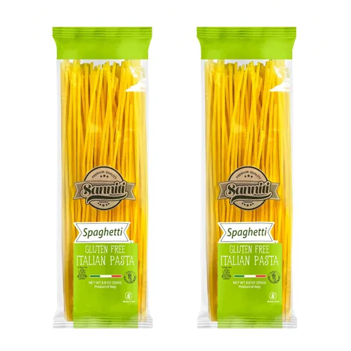 Vista 10 de Sanniti Pasta italiana sin gluten europea-kosher vegana sin OMG hecha con maíz y arroz importada de Italia, 8.8 onzas (paquete de 2) (Caserecce)