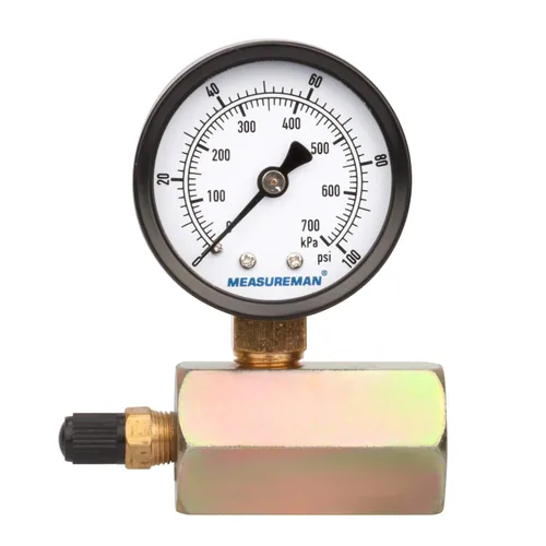 Vista 12 de MEASUREMAN 2" Ensamblaje de medidor de presión de gas de latón forjado, conexión FNPT de 3/4", 0-30psi, precisión +/-3-2-3%