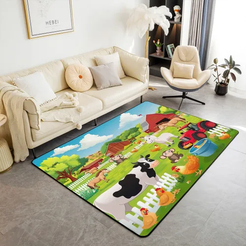 Vista 20 de jejeloiu Alfombra para sala de estar de animales de la selva para niños, 3 x 5, alfombra de área de tigre para niños, niñas, adolescentes