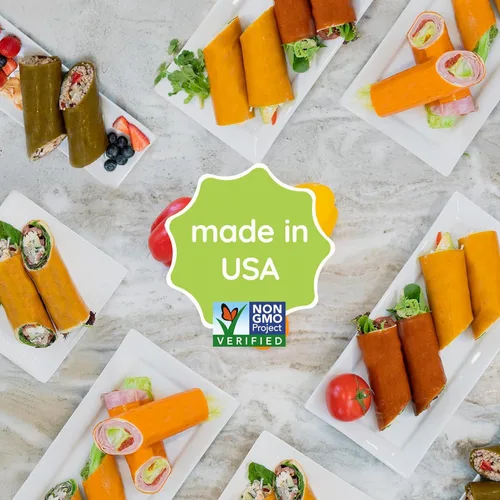 Vista 6 de Apple Kale Sandwich Wraps (Two-Pack) – Gluten-Free, Low-Calorie Wraps Made with Real Fruits & Vegetables – Plant-Based, Non-GMO, Vegan