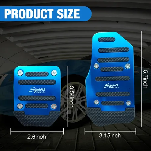 Vista 2 de Pack-3 Juego de almohadillas antideslizantes para pedal de automóvil, fundas para pedal de acelerador, protectores de pedal de freno de automóvil