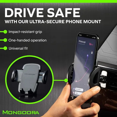 Vista 2 de Soporte de teléfono para ventilación de aire, soporte universal para teléfono celular con bloqueo para cualquier teléfono inteligente, iPhone