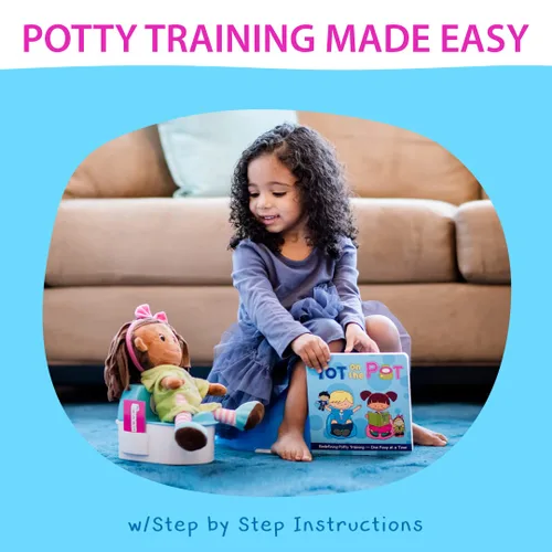 Vista 3 de Entrenamiento para ir al baño con Tot On The Pot, el sistema completo incluye guía para padres, libro para niños, muñeca para ir al baño, tarjetas
