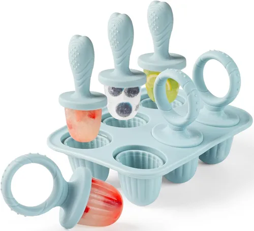 Vista 11 de Moldes de silicona para paletas de bebé, mini moldes para niños Beige y Rosa