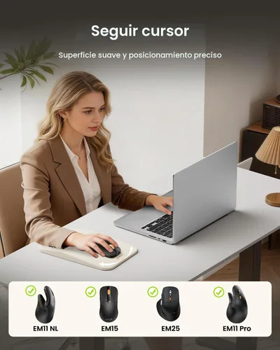 Vista 4 de ProtoArc MP50 - Alfombrilla de mouse ergonómica con reposamuñecas, alfombrilla de mouse MP50 con diseño de masaje, espuma viscoelástica suave y base