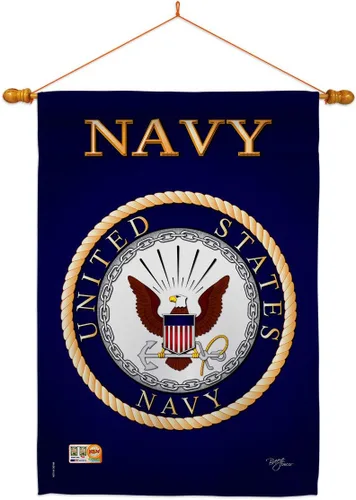 Vista 20 de Breeze Decor Bandera de jardín de 13 x 18.5 pulgadas, con licencia oficial de las Fuerzas Armadas de los Estados Unidos de la Marina de los Estados