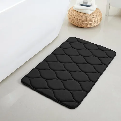 Vista 41 de Yafa Home Fashion 1 alfombra de baño de 17 x 24 pulgadas, espuma viscoelástica, absorbente de agua y antideslizante, color negro
