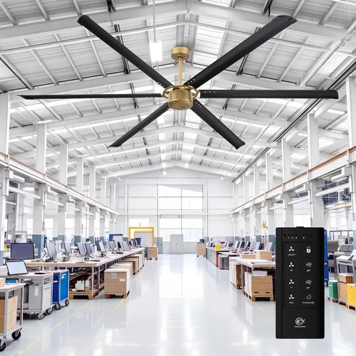 Vista 15 de Ventilador de techo grande de 84 pulgadas sin luz, ventilador de techo negro con certificación ETL