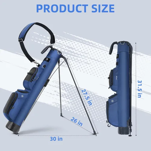 Vista 6 de Shopsource Bolsa de soporte de golf, bolsa de transporte ligera Par 3 con bolsillo aislado para enfriar, fácil de transportar y duradera, ideal