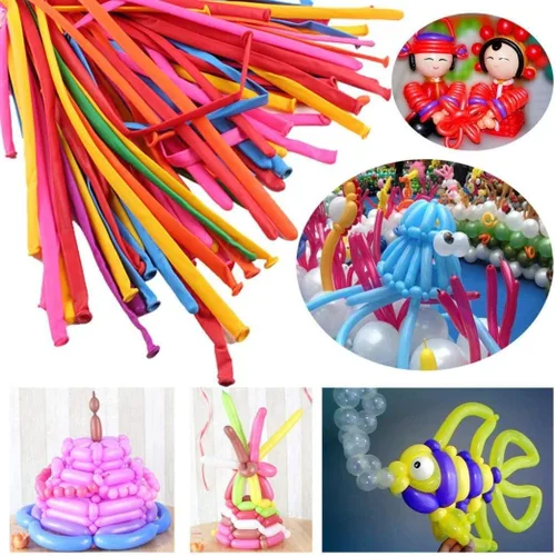 Vista 2 de Globos mágicos de animales, 200 globos de bricolaje, kit de animales, globos mágicos, flores, globos de látex para bodas con forma de animales